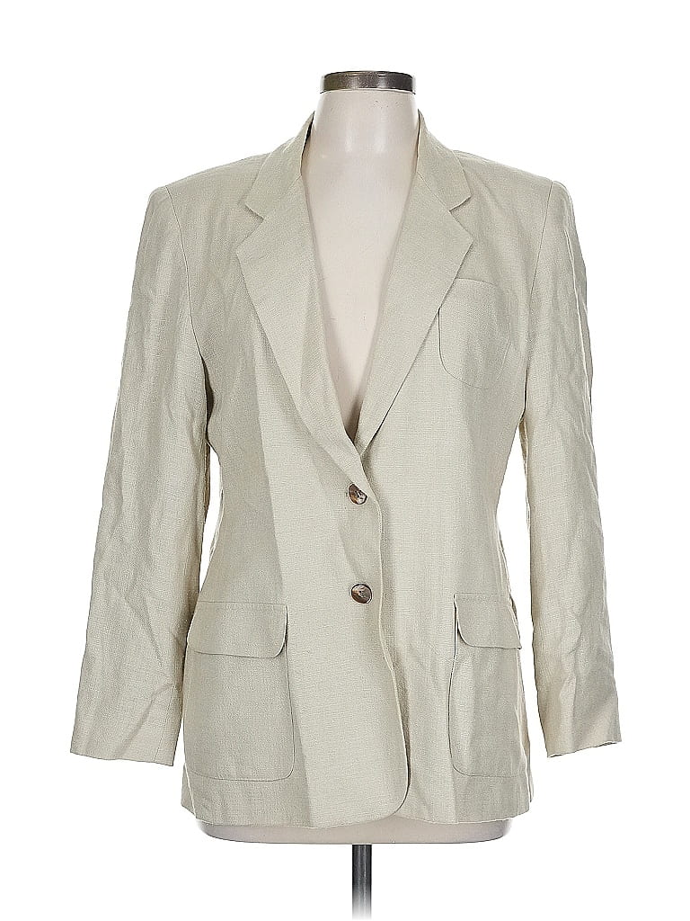 Pre-owned Lands' End Blazer Jacket In White