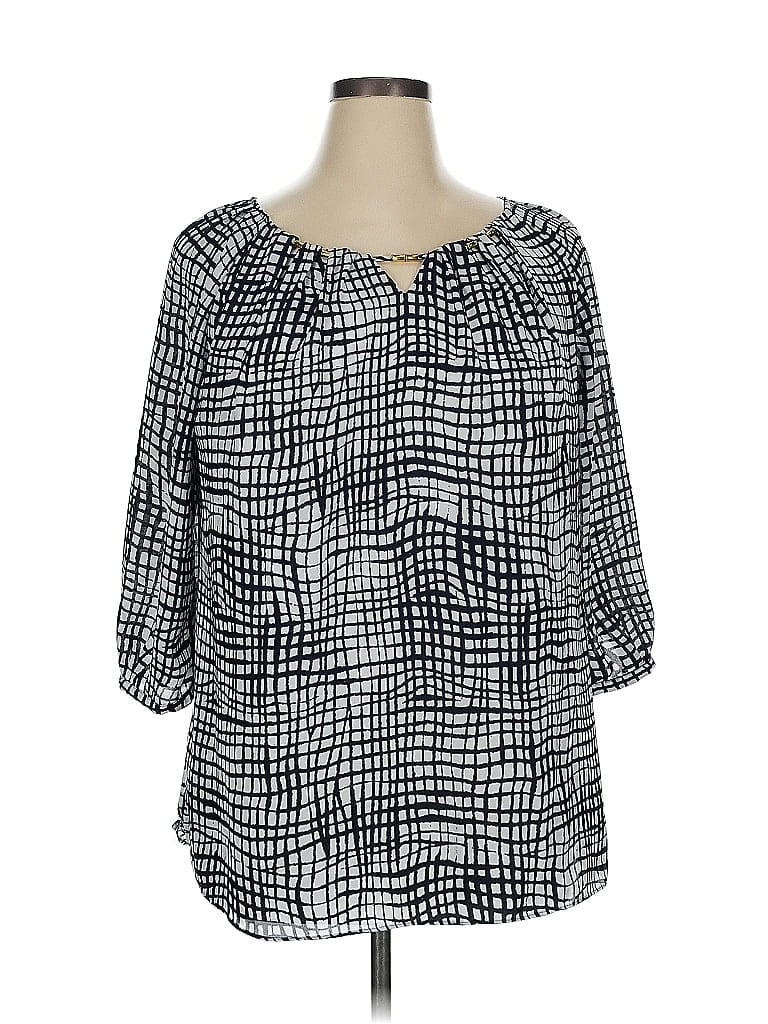 Pre-owned Cato 3/4 Sleeve Blouse In Black