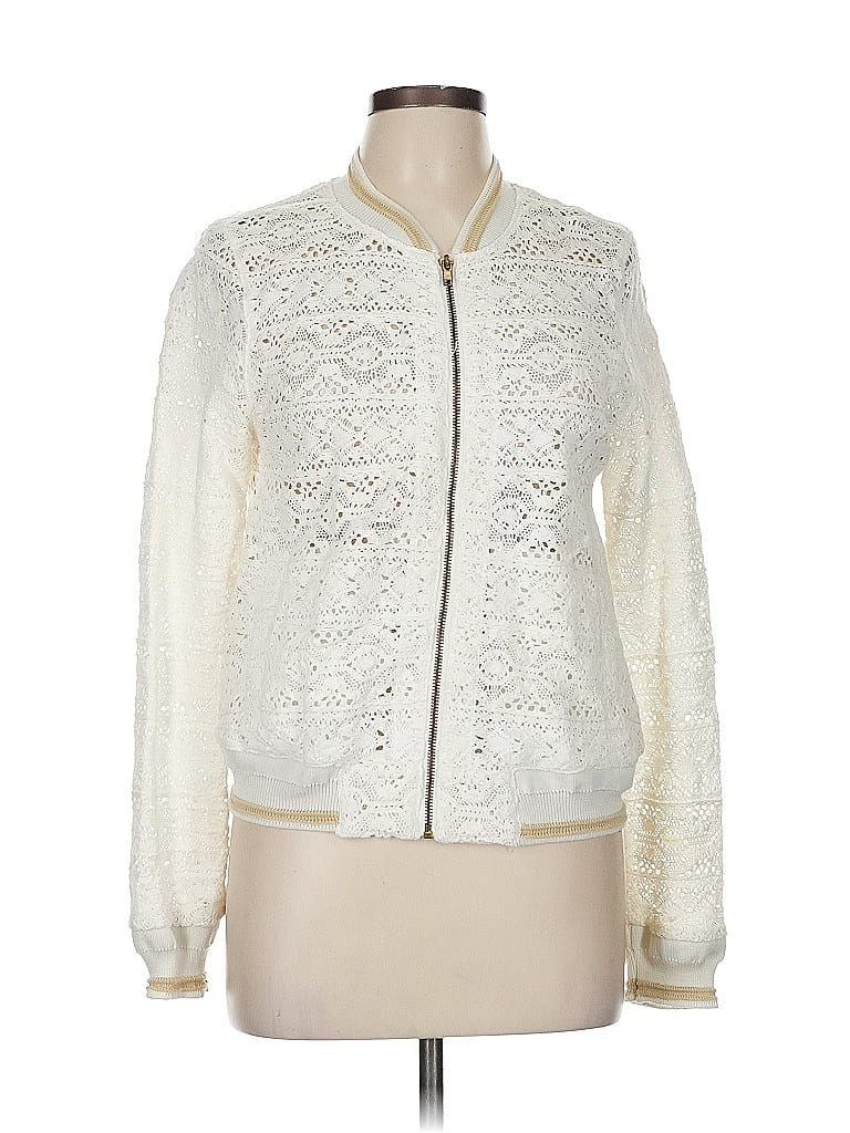 Pre-owned Chelsea & Theodore Cardigan Sweater In White