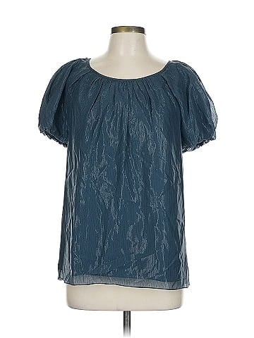 Tibi Short Sleeve Silk Top (view 1)