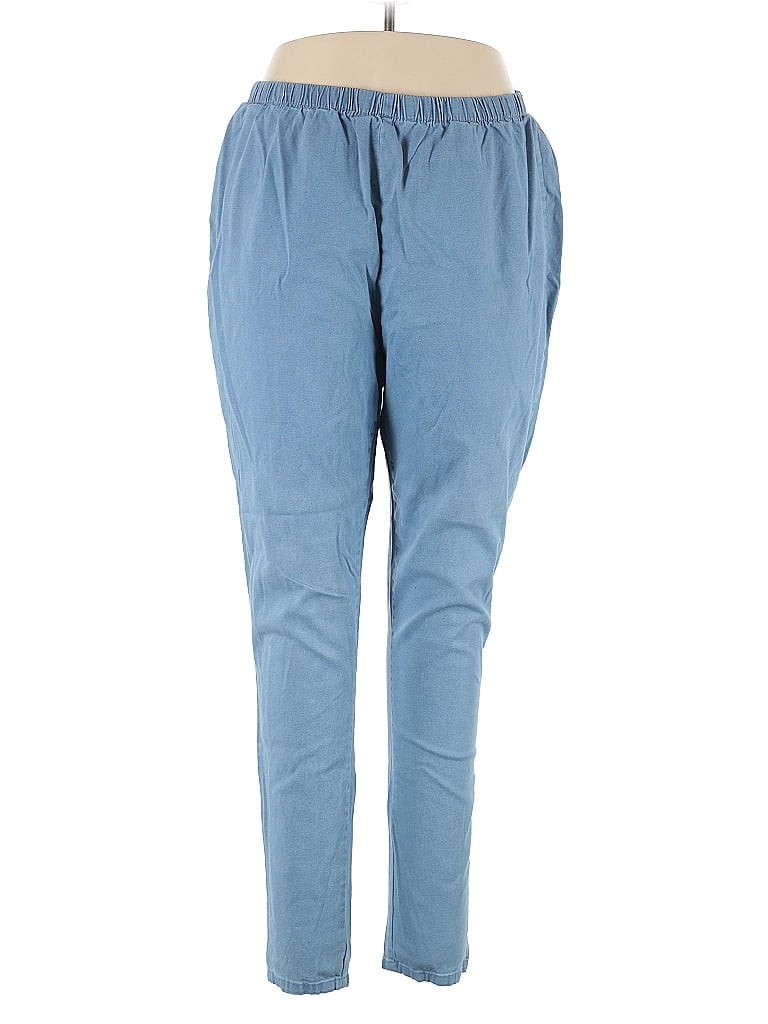 Woman Within Solid Blue Casual Pants Size 22 (tall) - photo 1