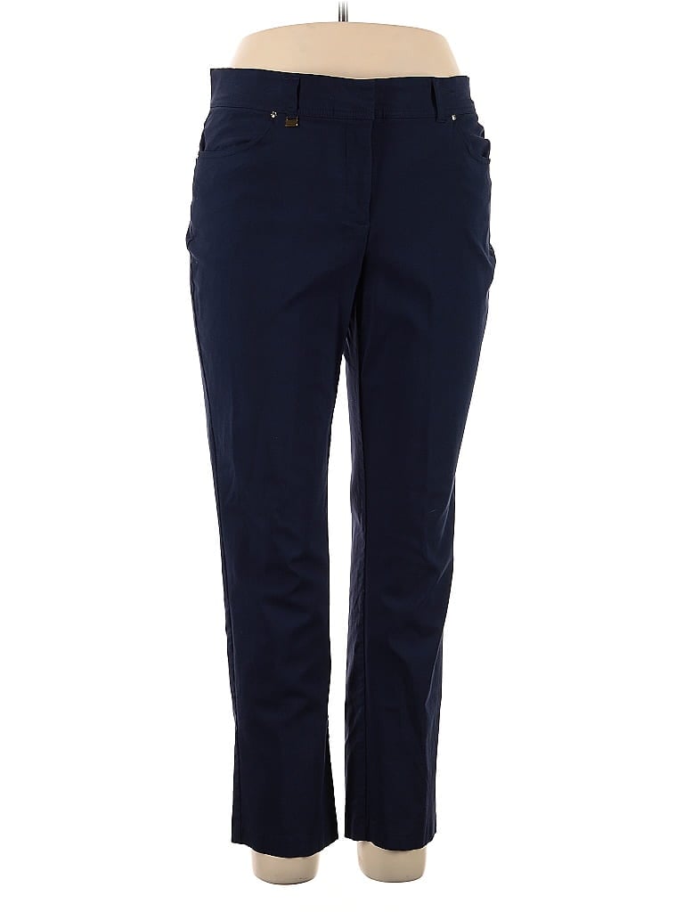 JM Collection Solid Blue Casual Pants Size 14 - photo 1