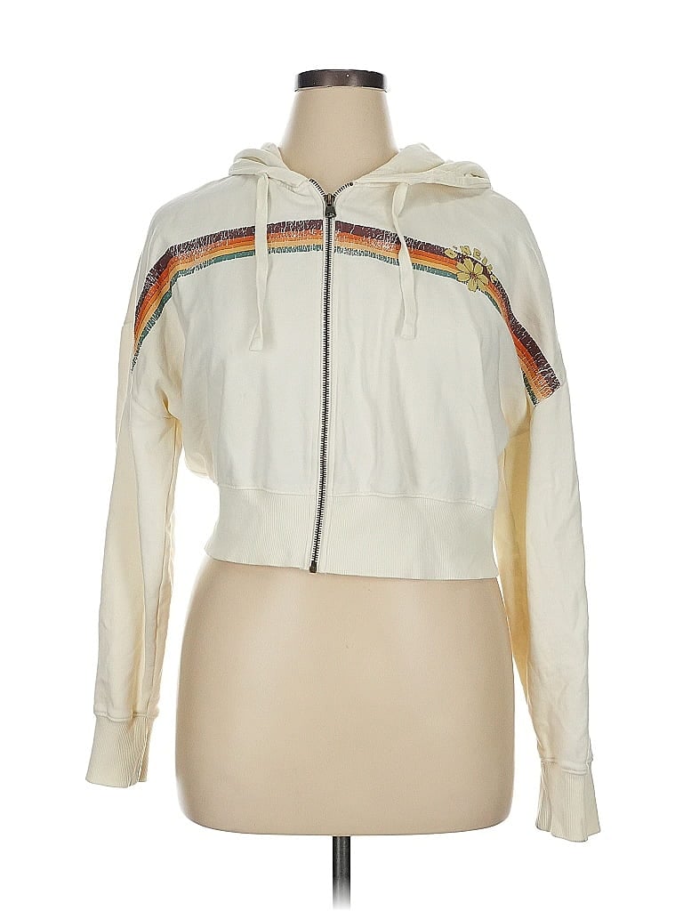 O'Neill 100% Cotton Ivory Zip Up Hoodie Size XL - photo 1