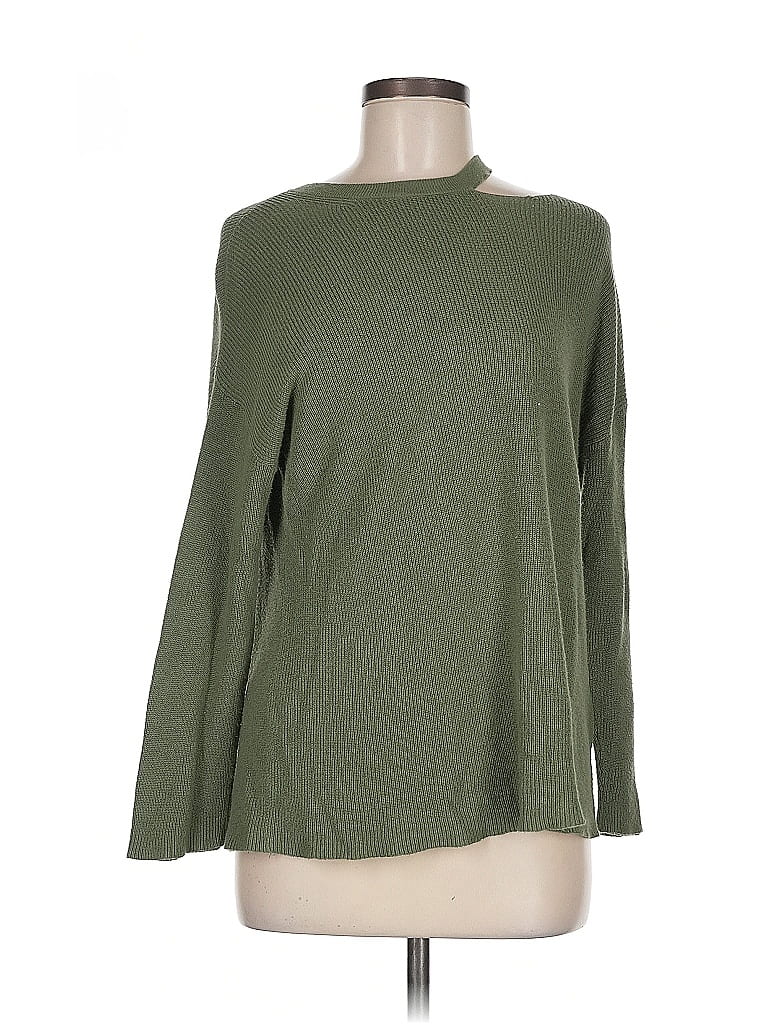 Pre-owned Halogen Turtleneck Sweater In Green