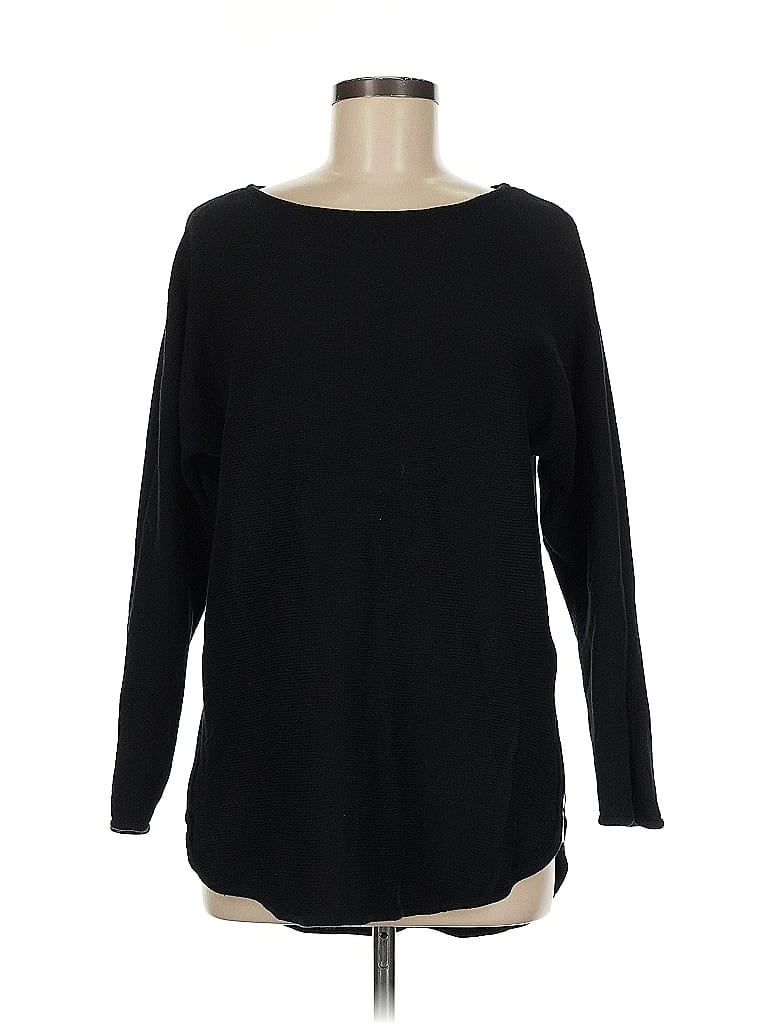 Click to view more detailed imagery on our partner's website Pre-owned Michael Michael Kors Long Sleeve Top Black Solid Pattern Boatneck Tops
