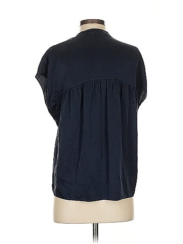 Vince. Short Sleeve Silk Top (view 2)