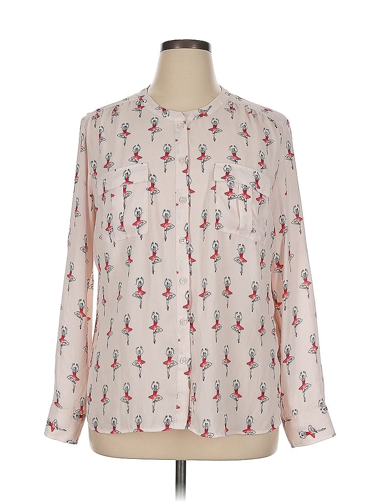Soho JEANS NEW YORK & COMPANY 100% Polyester Ivory Long Sleeve Blouse Size XL - photo 1