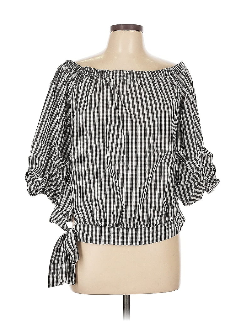 Pre-owned New York And Company 3/4 Sleeve Blouse In Black