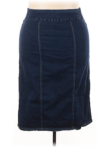 Woman Within Denim Skirt (view 2)