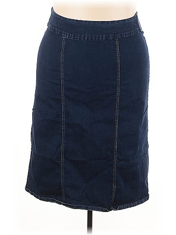 Woman Within Denim Skirt (view 1)