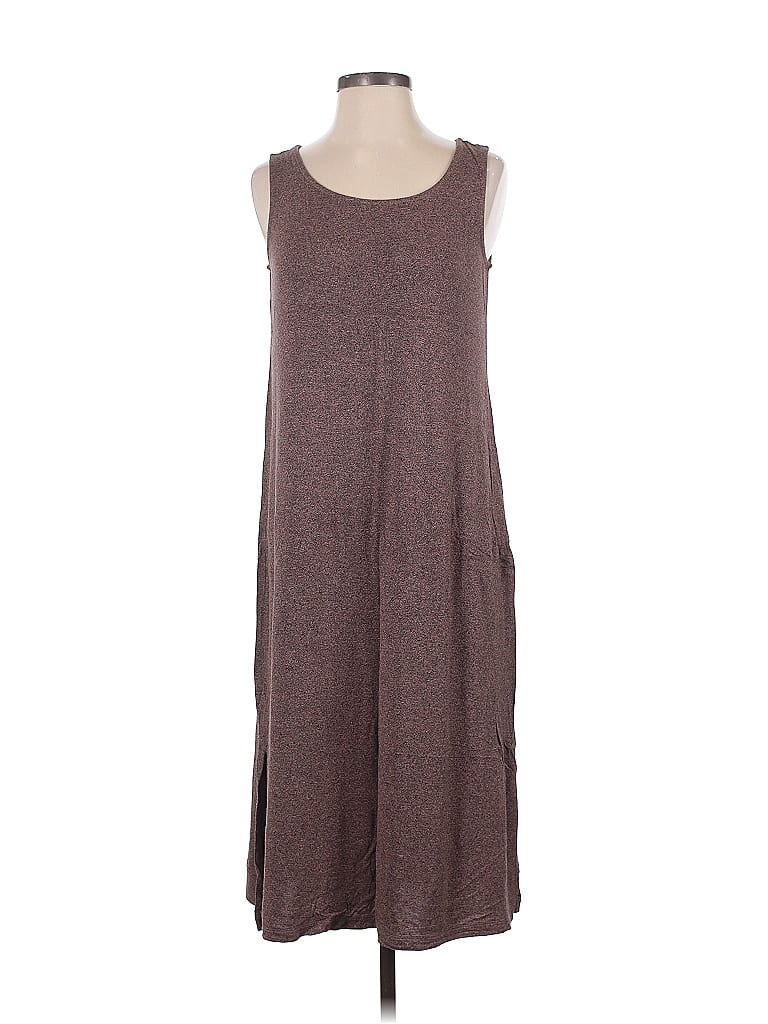 LOGO by Lori Goldstein Brown Casual Dress Size S - photo 1