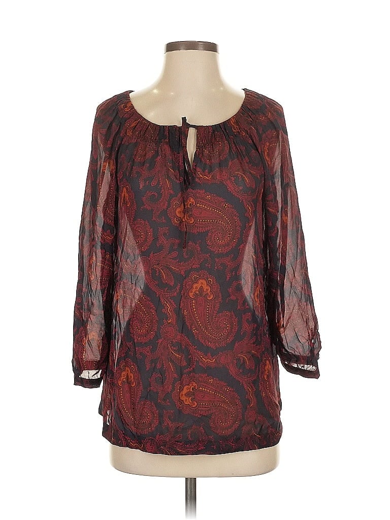 ANN TAYLOR LOFT Pre-owned 3/4 Sleeve Blouse In Burgundy