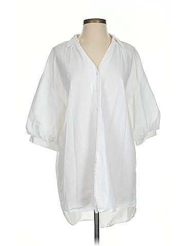 Zara 3/4 Sleeve Button-Down Shirt (view 1)