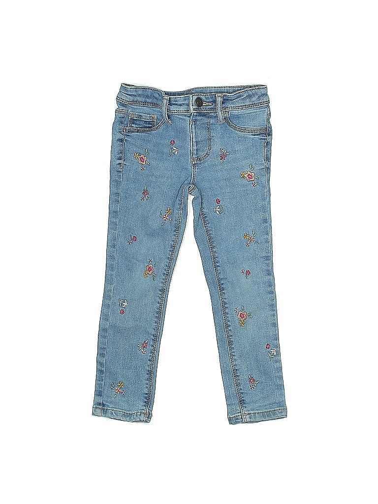 Jumping Beans Floral Blue Jeans Size 4 - photo 1