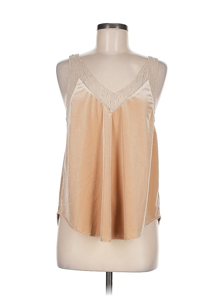Mystree 100% Polyester Tan Sleeveless Blouse Size M - photo 1