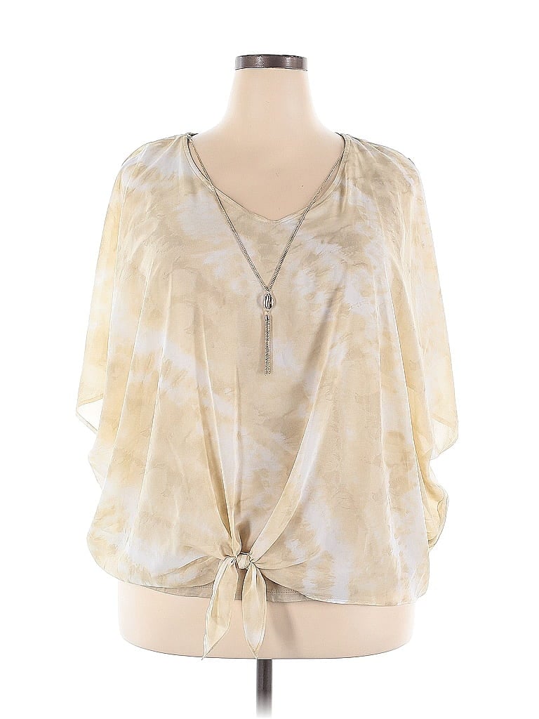 JM Collection 100% Polyester Tan 3/4 Sleeve Blouse Size 2X - photo 1