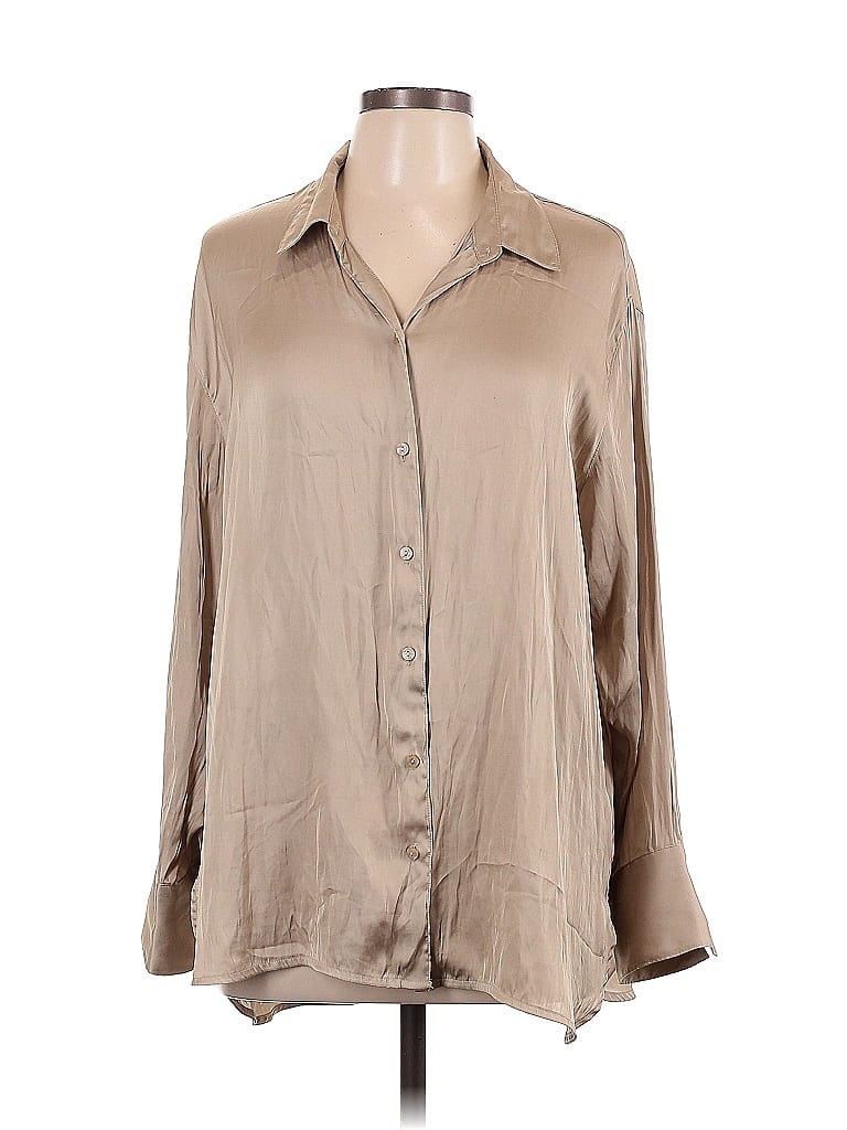 Pre-owned Old Navy Long Sleeve Blouse In Brown