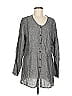 Flax 100% Linen Gray Long Sleeve Blouse Size M - photo 1