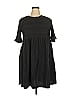 Terra & Sky Solid Black Casual Dress Size 0X - photo 1