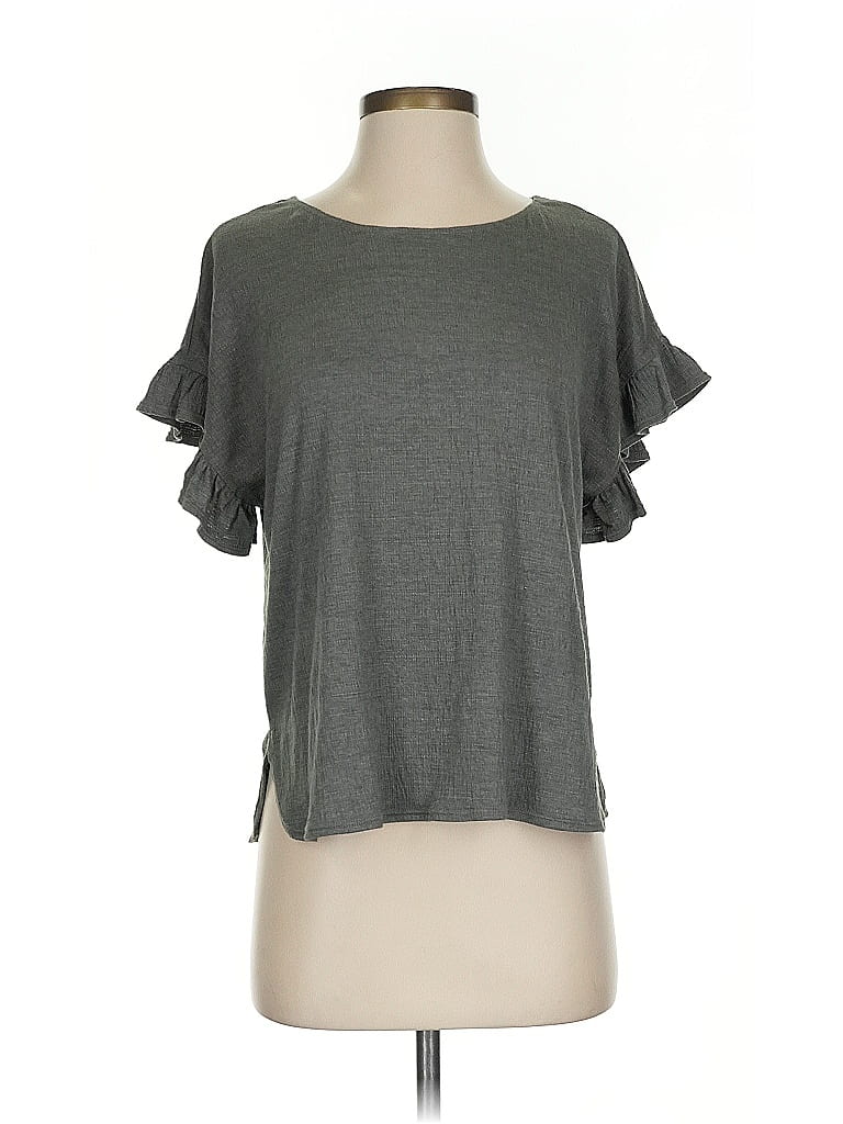 Max Studio Gray Short Sleeve Top Size S - photo 1