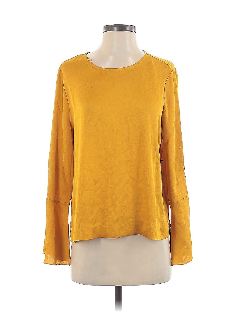 Pre-owned Vince Camuto Long Sleeve Blouse In Yellow