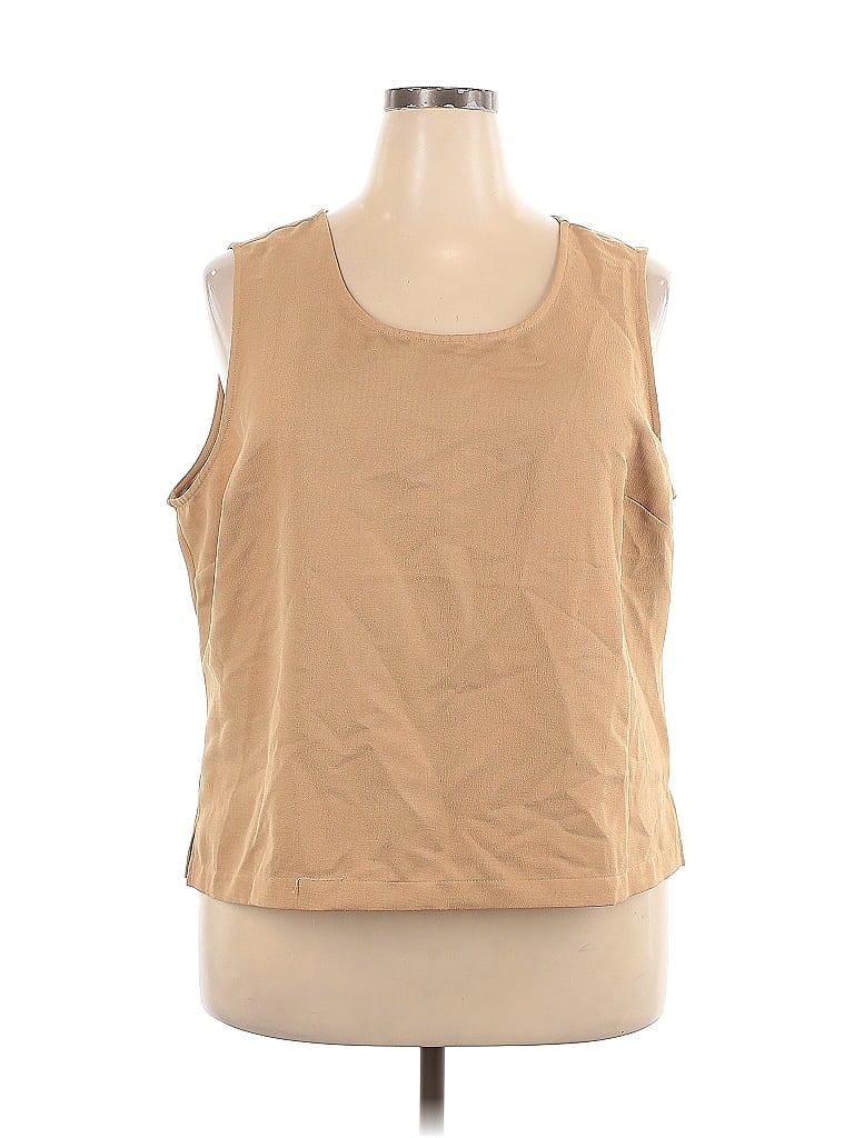 A.K.C. 100% Polyester Tan Sleeveless Top Size 2X - photo 1