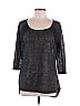Wallflower 100% Polyester Black 3/4 Sleeve Top Size L - photo 1
