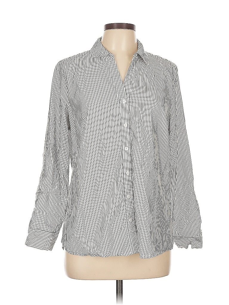 Pre-owned Assorted Brands Long Sleeve Button Down Shirt In Gray