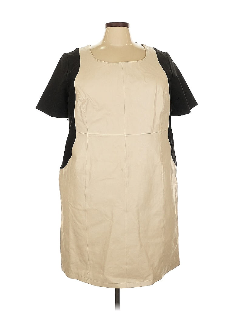 Jessica London 100% Leather Tan Casual Dress Size 24 - photo 1