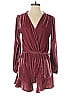 Fraiche by J 100% Polyester Metallic Burgundy Pink Romper Size S - photo 1