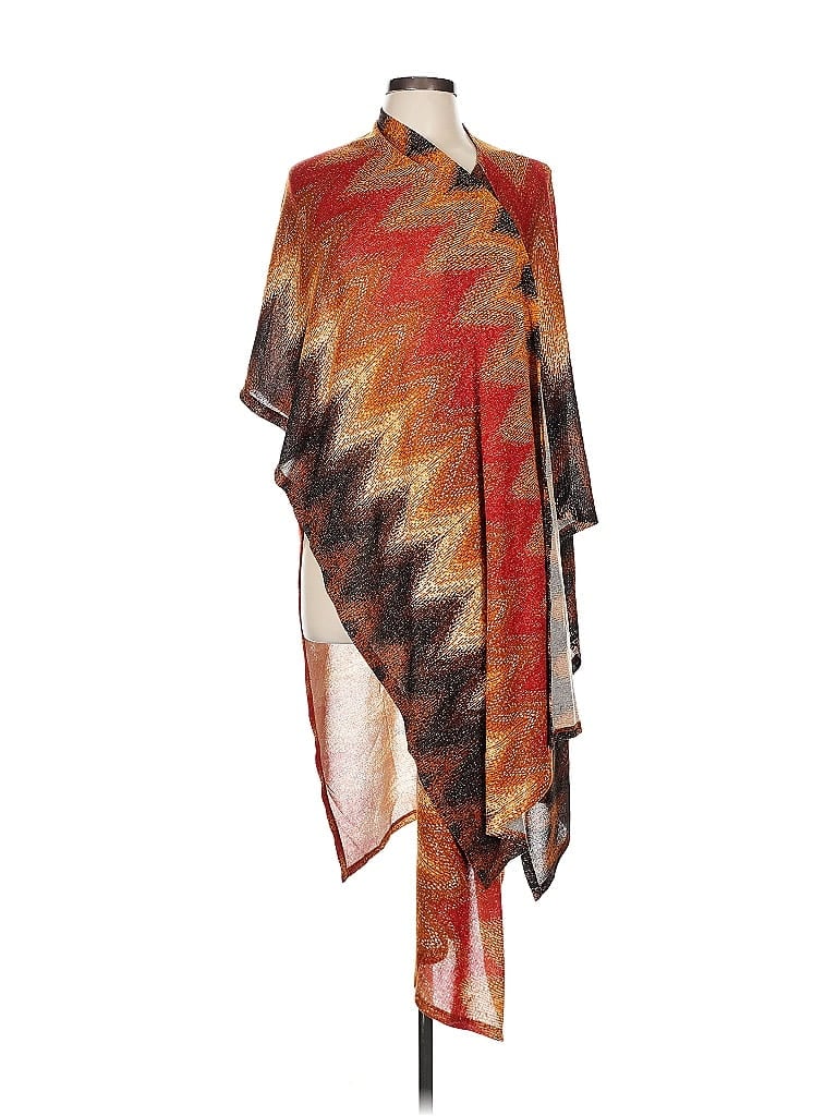 IMAN Chevron-herringbone Brown Poncho Size L - photo 1