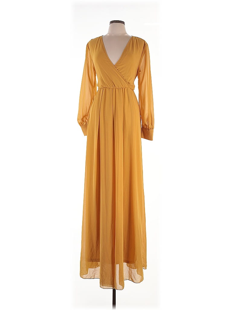 Baltic Born 100% Polyester Yellow Orange Casual Dress Size L - photo 1
