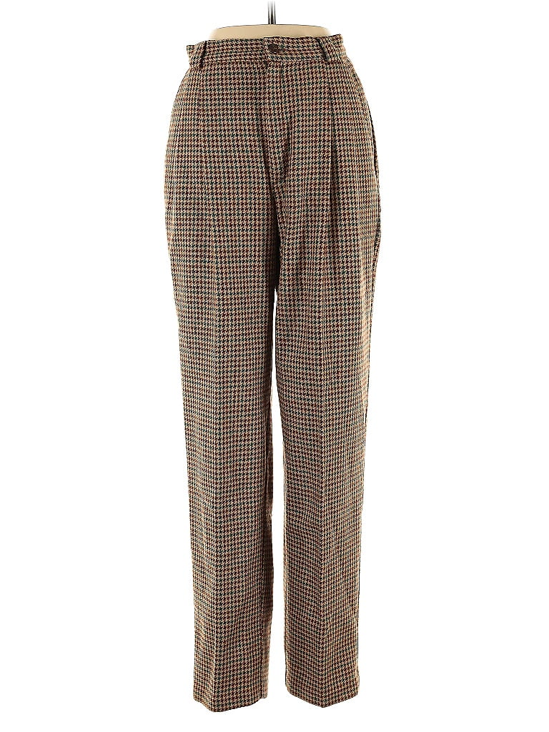 CasaBlanca Houndstooth Brown Wool Pants Size 4 - photo 1