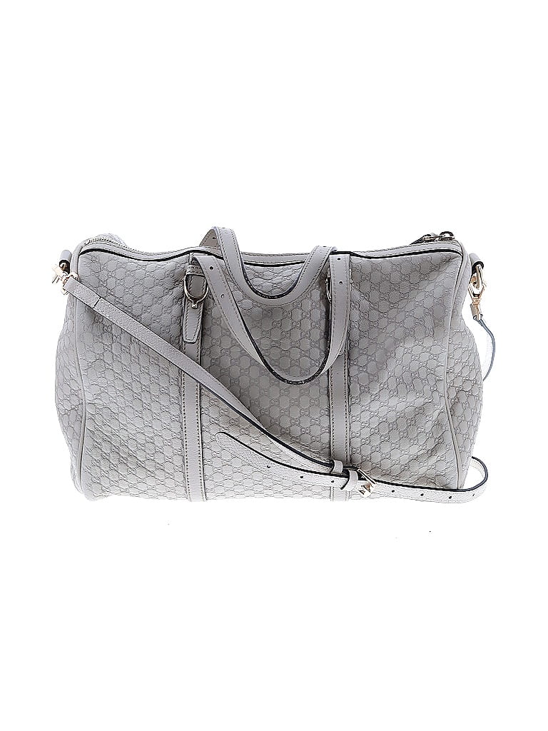 Gucci 100% Leather Gray Ivory Microguccissima Leather Satchel One size - photo 1