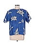 Oscar De La Renta Expressions 100% Silk Blue Short Sleeve Silk Top Size L - photo 1
