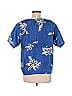Oscar De La Renta Expressions 100% Silk Blue Short Sleeve Silk Top Size L - photo 2