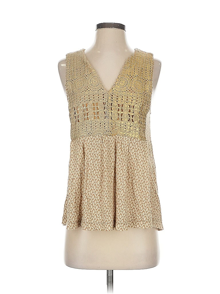Tiny 100% Cotton Gold Sleeveless Blouse Size XS - photo 1