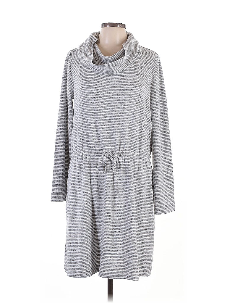 Lou & Grey for LOFT Gray Casual Dress Size L - photo 1