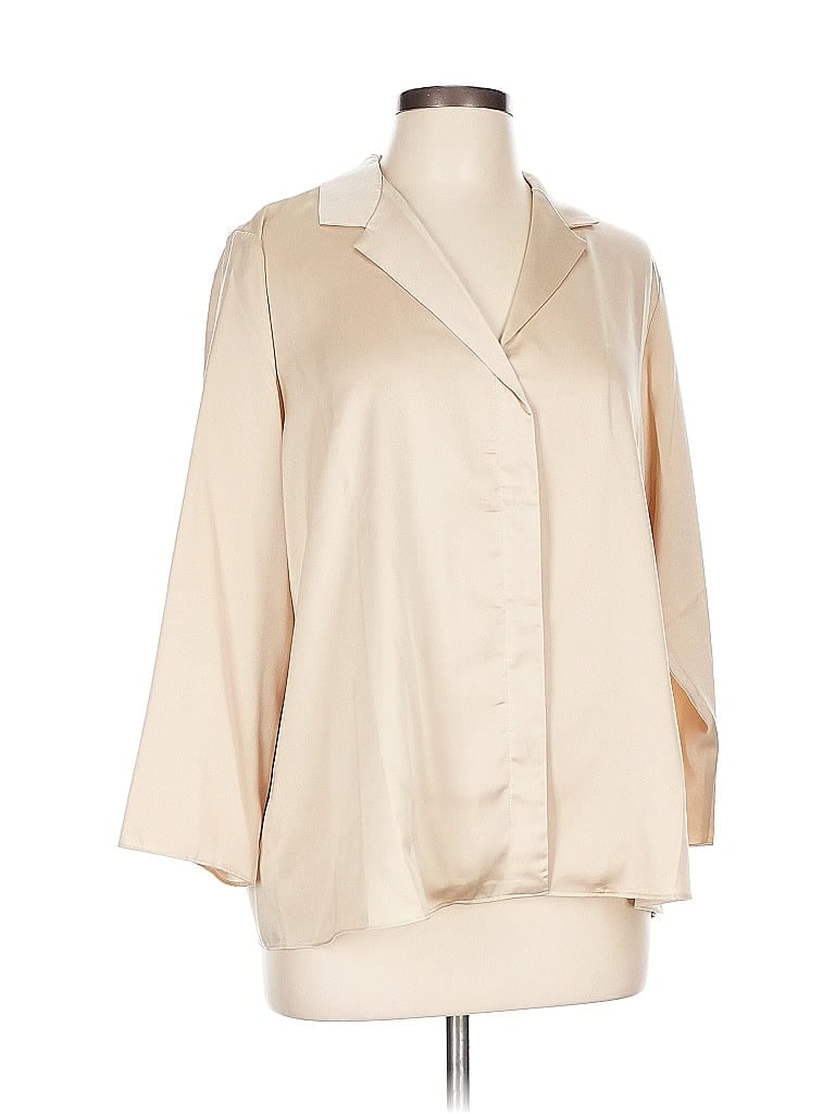 Pre-owned Laurie Felt 3/4 Sleeve Blouse In White