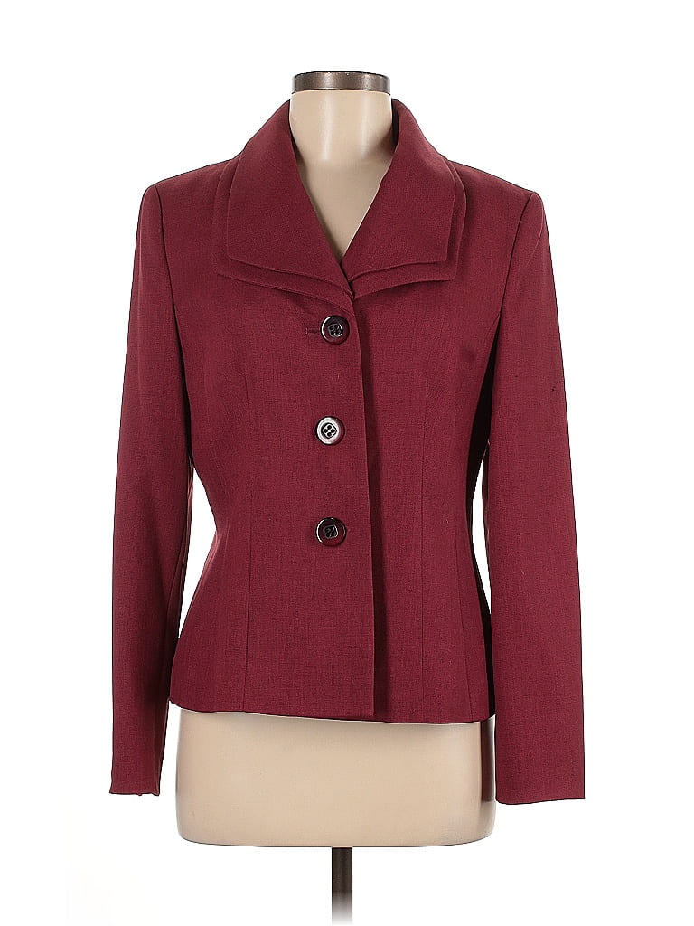Le Suit 100% Polyester Burgundy Blazer Size 8 - photo 1