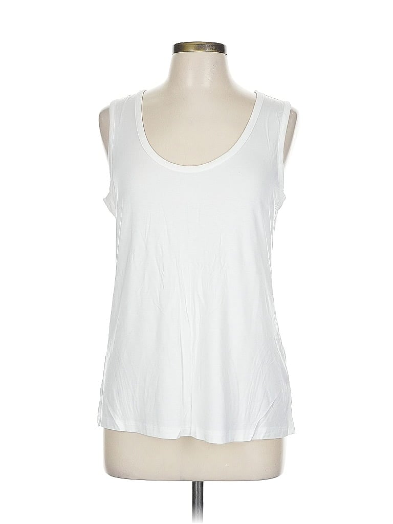 G by Giuliana Rancic White Sleeveless T-Shirt Size L - photo 1