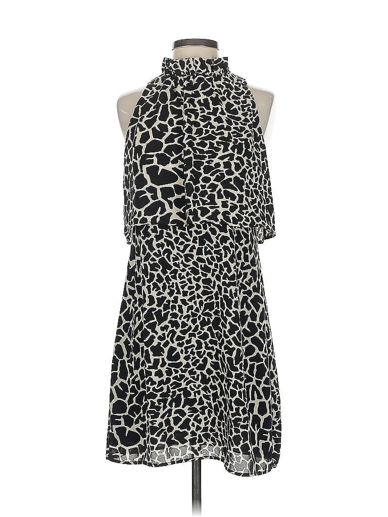 Veronica M. Animal Print Black Cocktail Dress Size S - photo 1