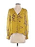 Joie 100% Silk Yellow Long Sleeve Silk Top Size XXS - photo 1