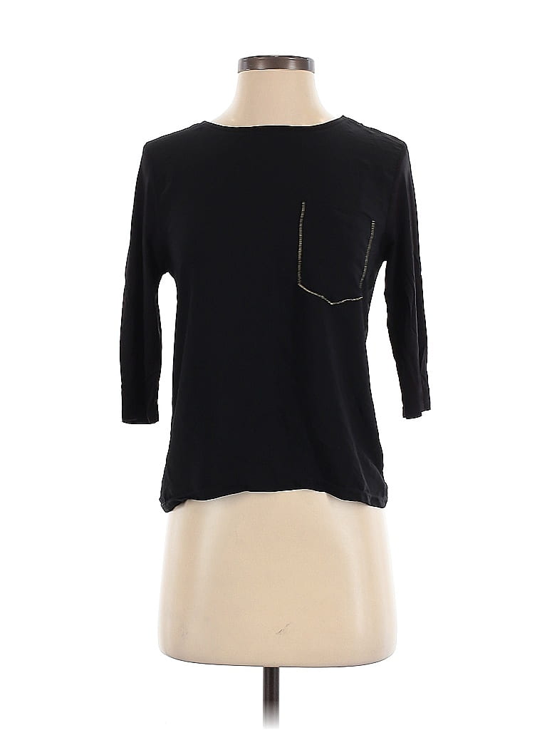 Zara W&B Collection Black 3/4 Sleeve T-Shirt Size S - photo 1