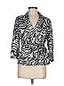 Alex Evenings 100% Polyester Print Silver Blazer Size M - photo 1
