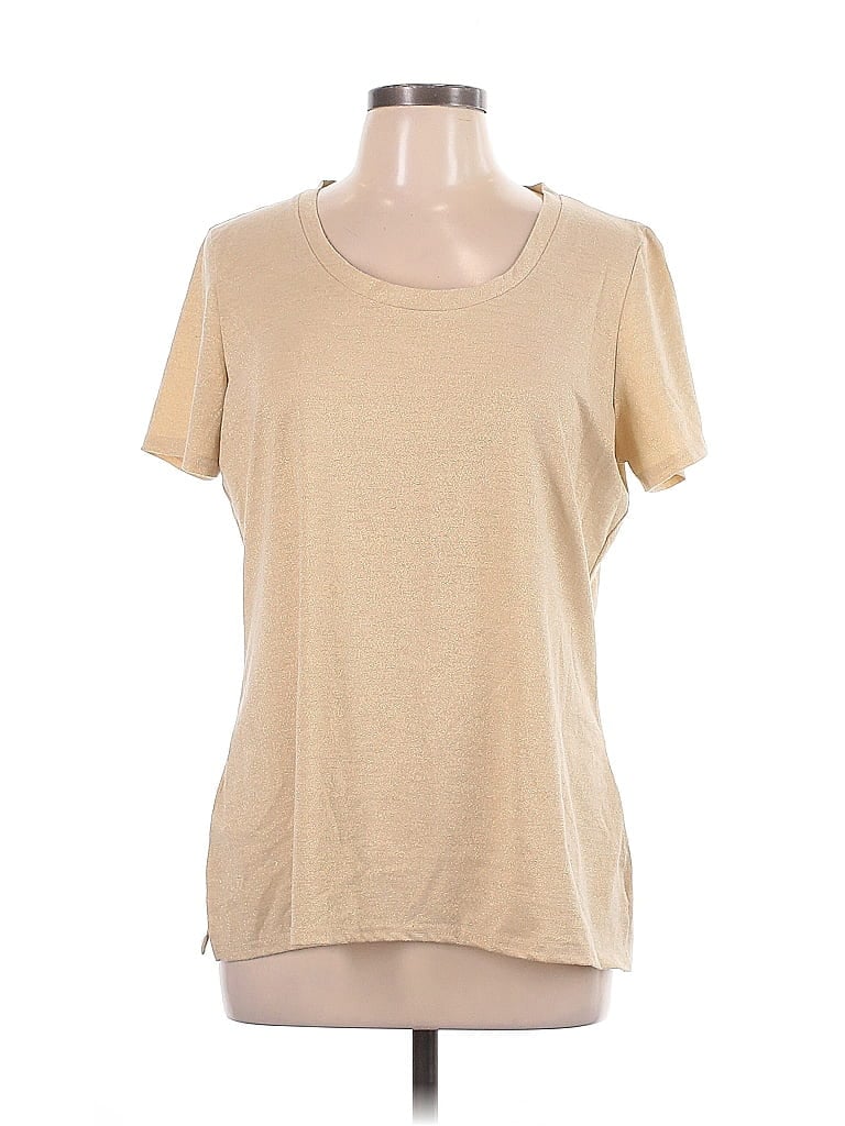 IMAN Tan Short Sleeve Top Size L - photo 1