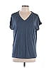 Ann Taylor LOFT Outlet Blue Short Sleeve Top Size L - photo 1