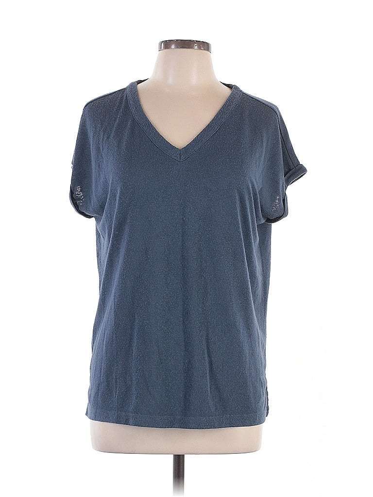 Ann Taylor LOFT Outlet Blue Short Sleeve Top Size L - photo 1