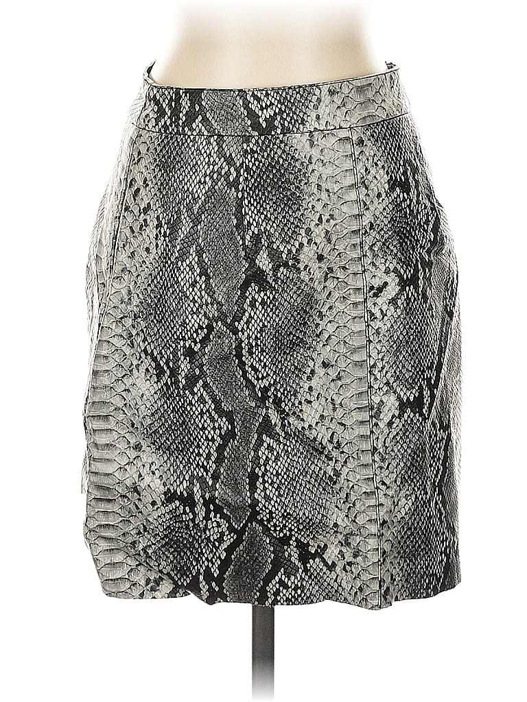 Pre-owned French Connection Faux Leather Skirt In Silver