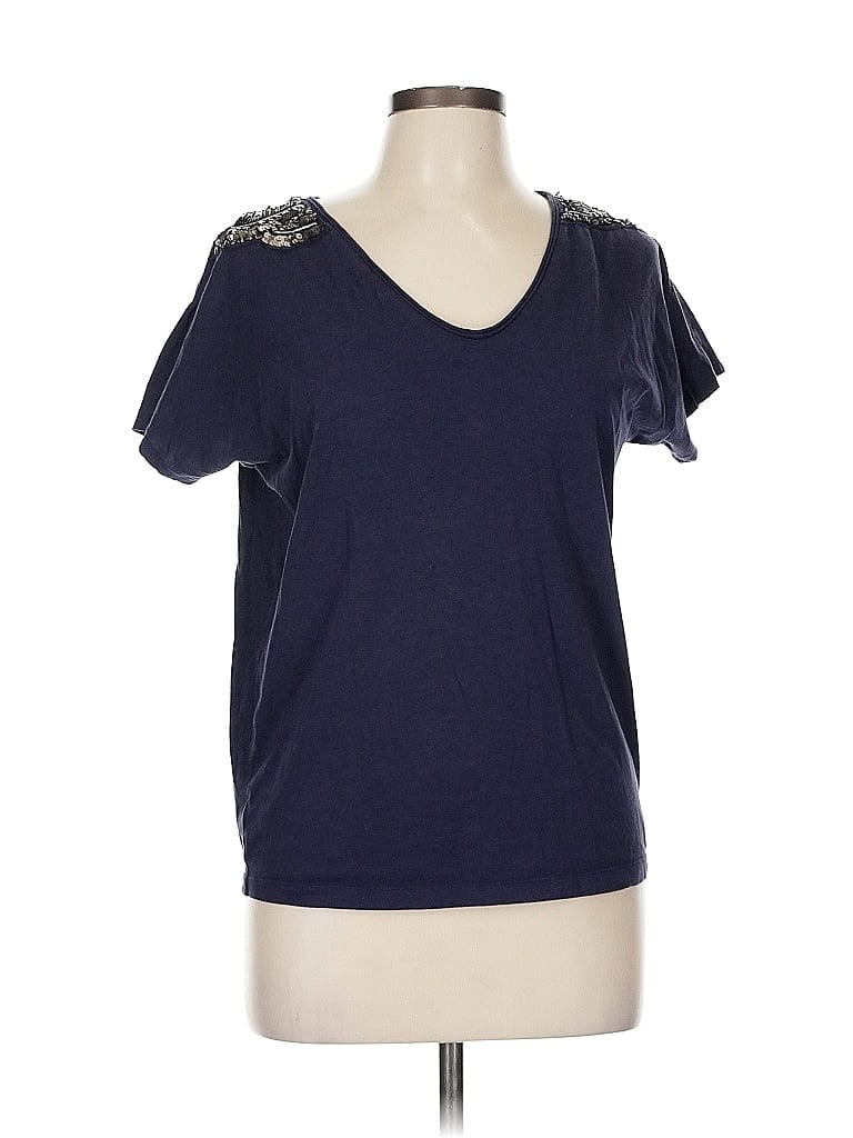 Pre-owned Ann Taylor Loft Short Sleeve T-shirt In Purple